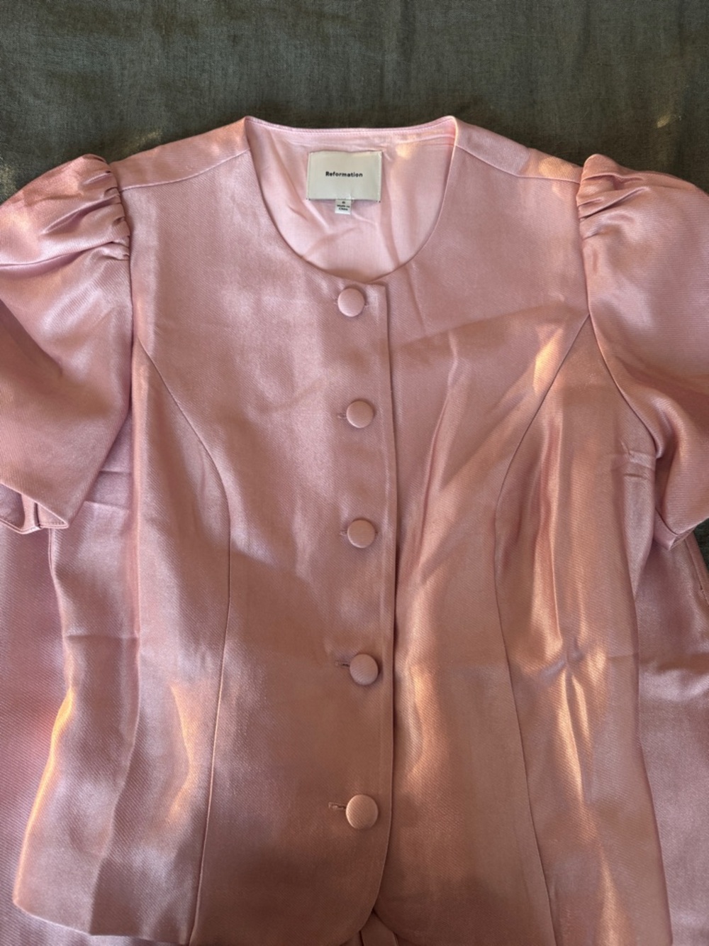 Reformation Pink Shimmer Mini Dress Set - Picture 2 of 2